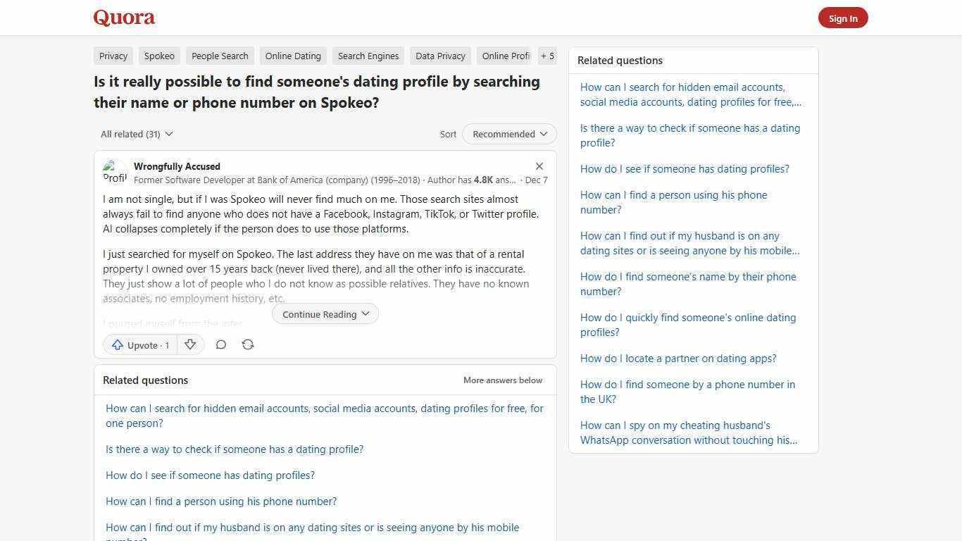 Is it really possible to find someone's dating profile by searching their name or phone number on Spokeo? - Quora